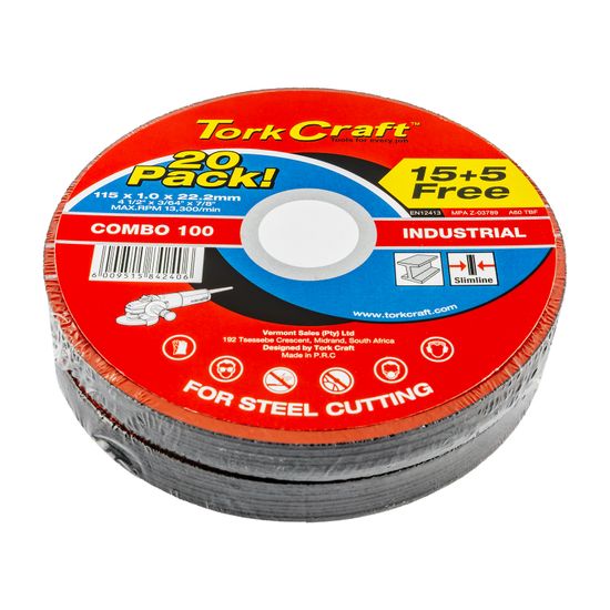 15+ 5 Free Cutting Disc Steel 115 X 1.0 X 22.2mm